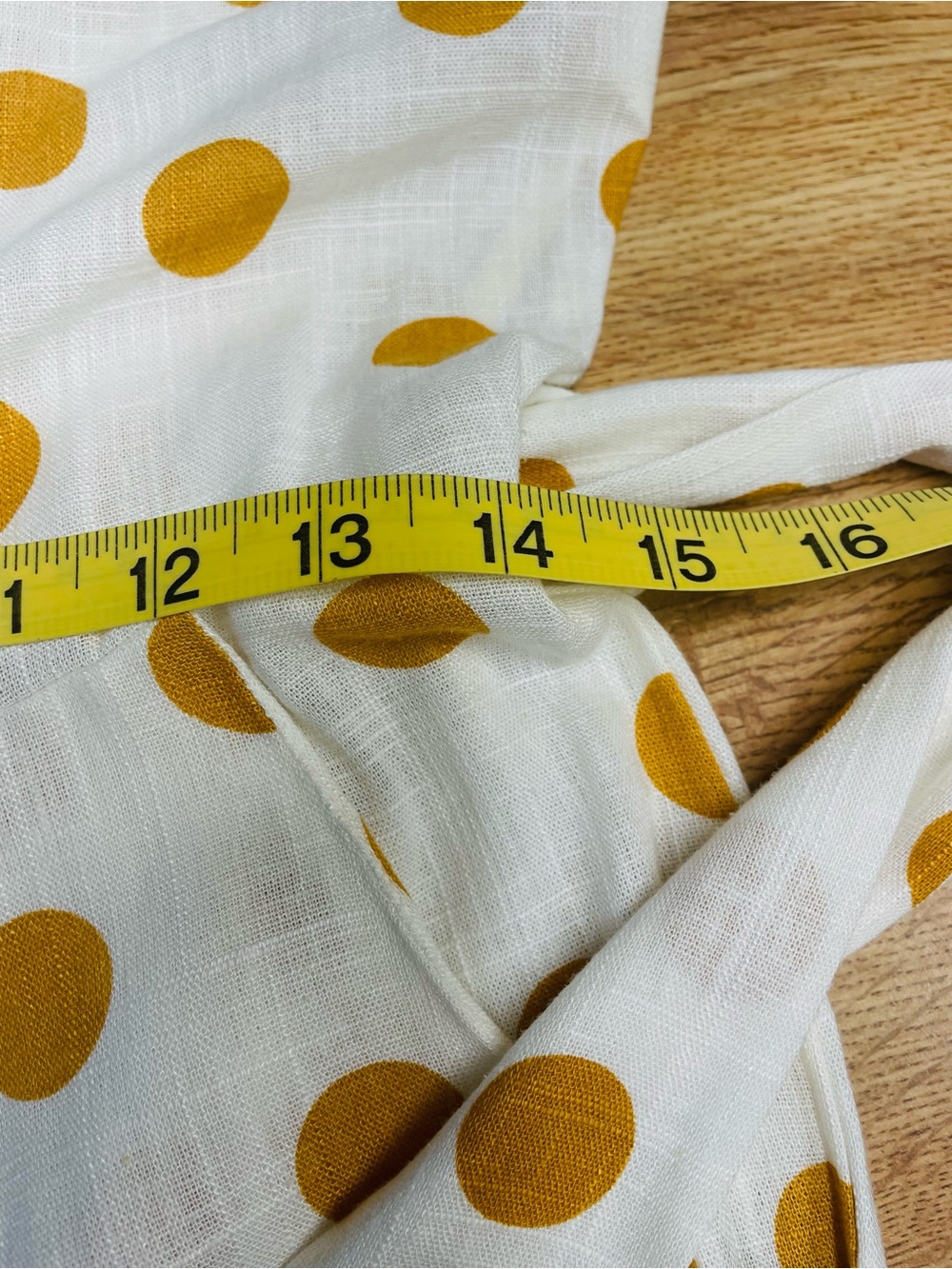 Monteau Cream Jumpsuit with Mustard Polka Dot Print and Belt - Picture 5 of 10